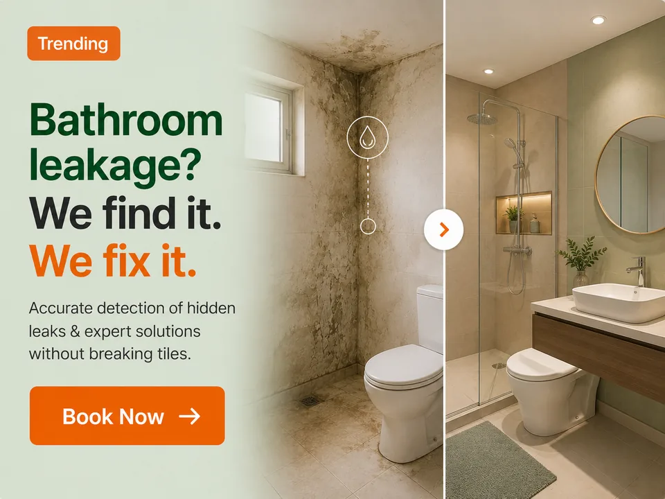 Bathroom leakage detection and repair