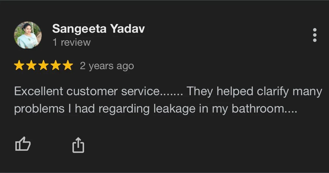 Google review from Sangeeta Yadav