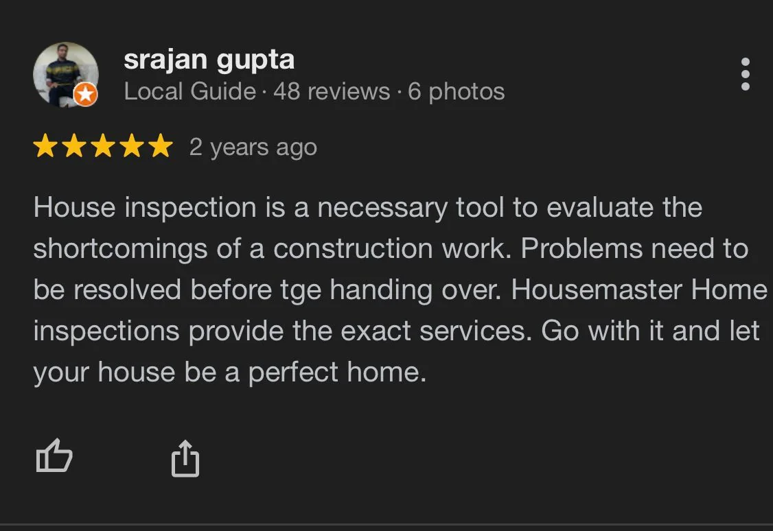Google review from Srajan Gupta