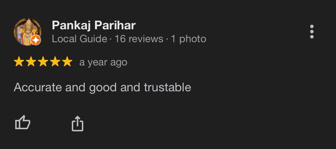 Google review from Pankaj Parihar
