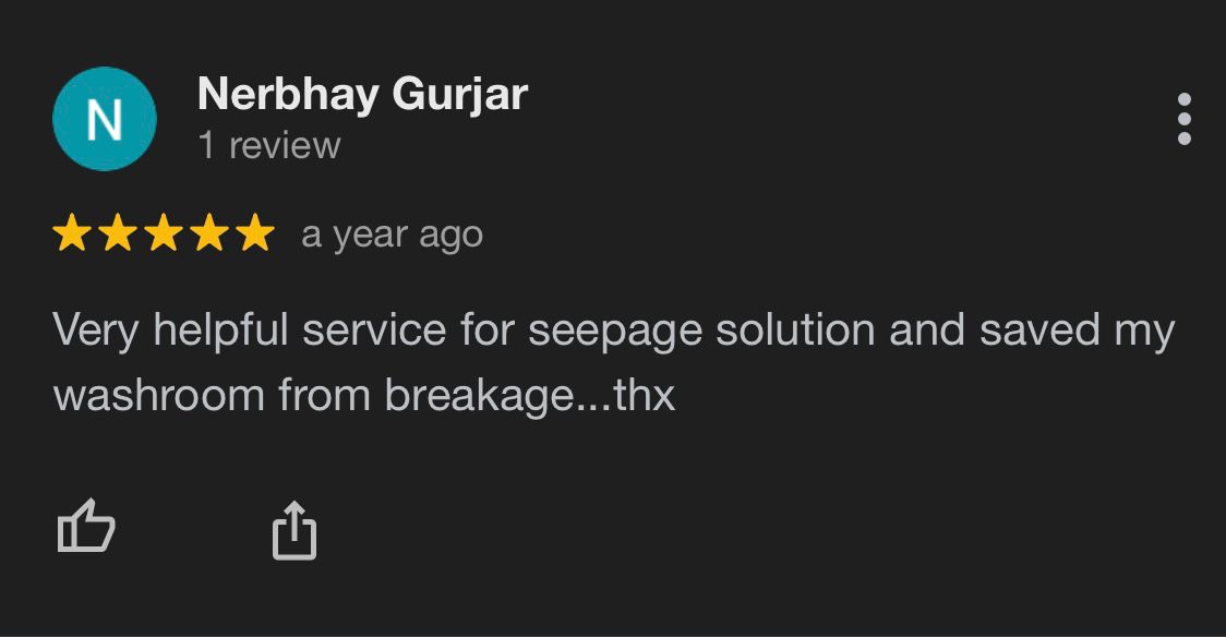Google review from Nerbhay Gurjar