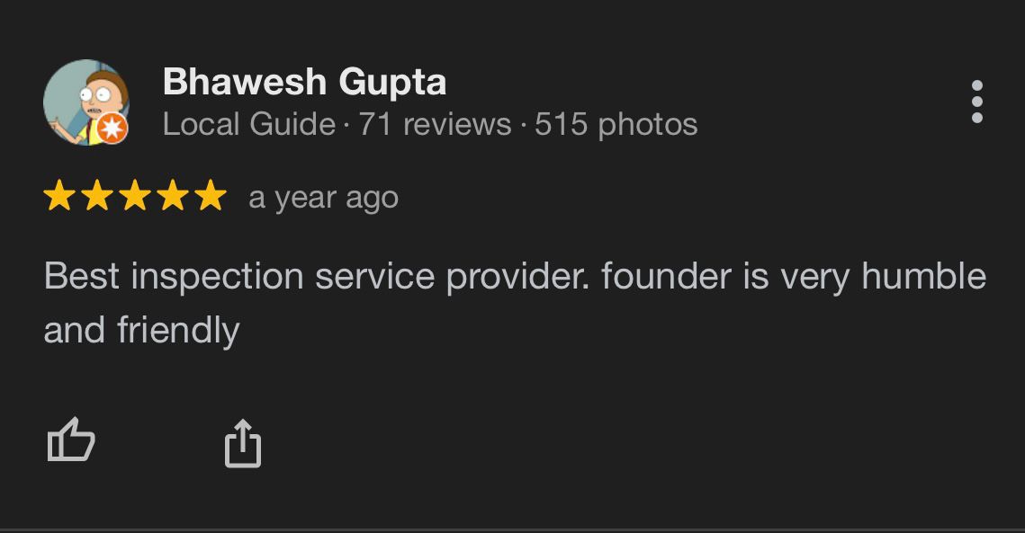 Google review from Bhawesh Gupta