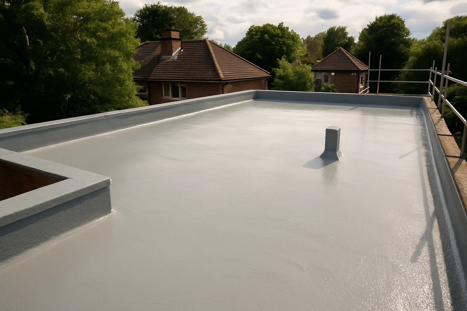 Completed roof waterproofing project